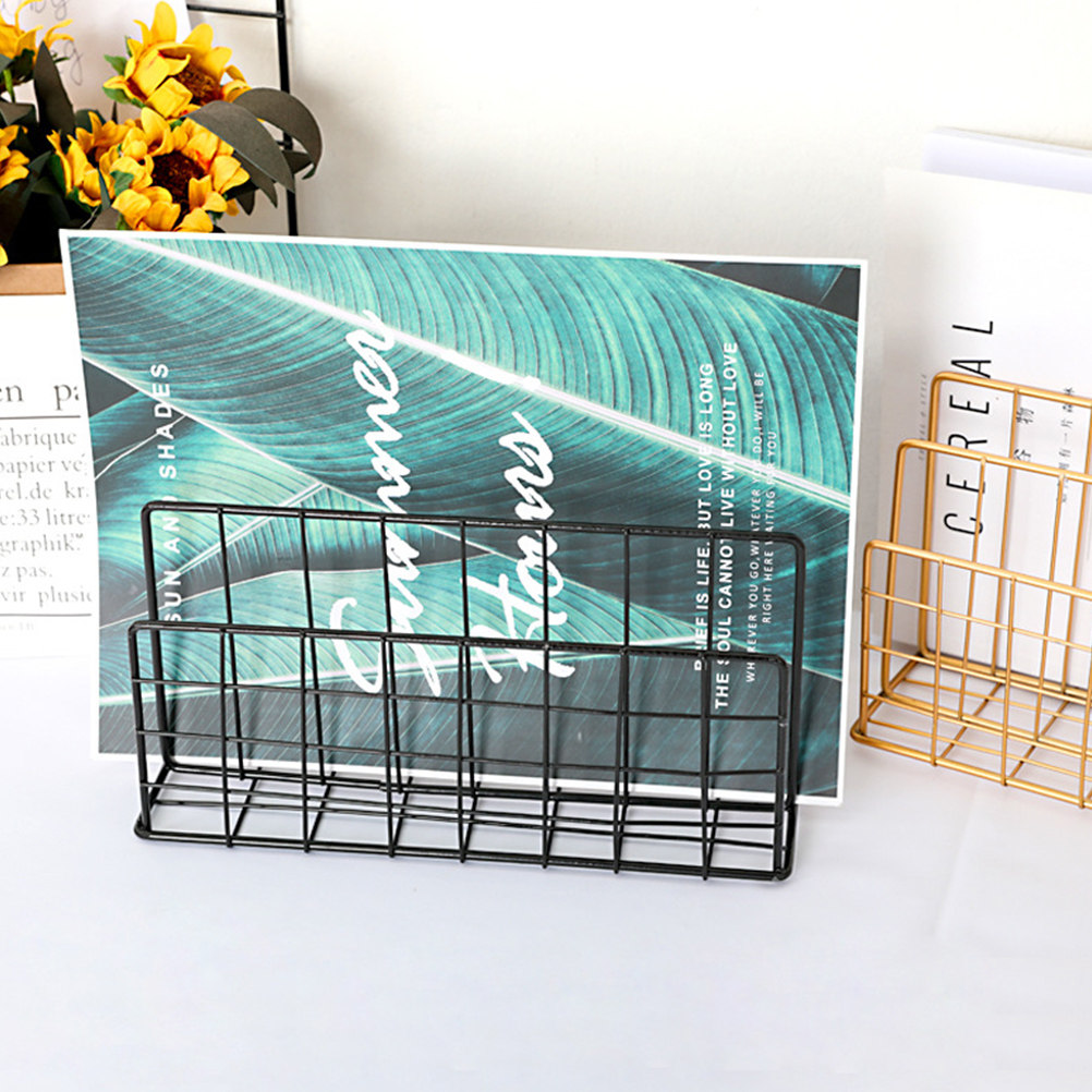 Desktop Metal Mail Organizer R - Magazine Holder Rack ulasan dan harga