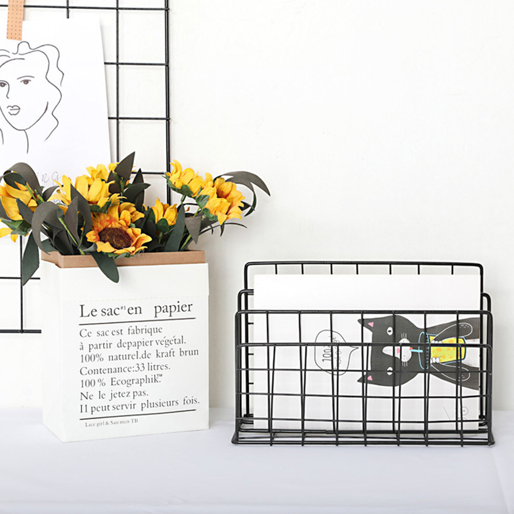 Desktop Metal Mail Organizer R - Magazine Holder Rack ulasan dan harga