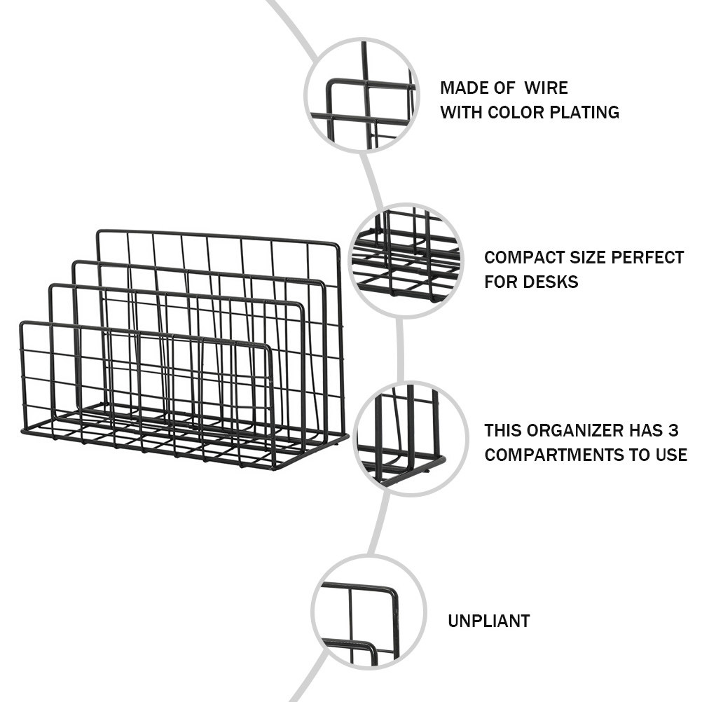 Desktop Metal Mail Organizer R - Magazine Holder Rack ulasan dan harga