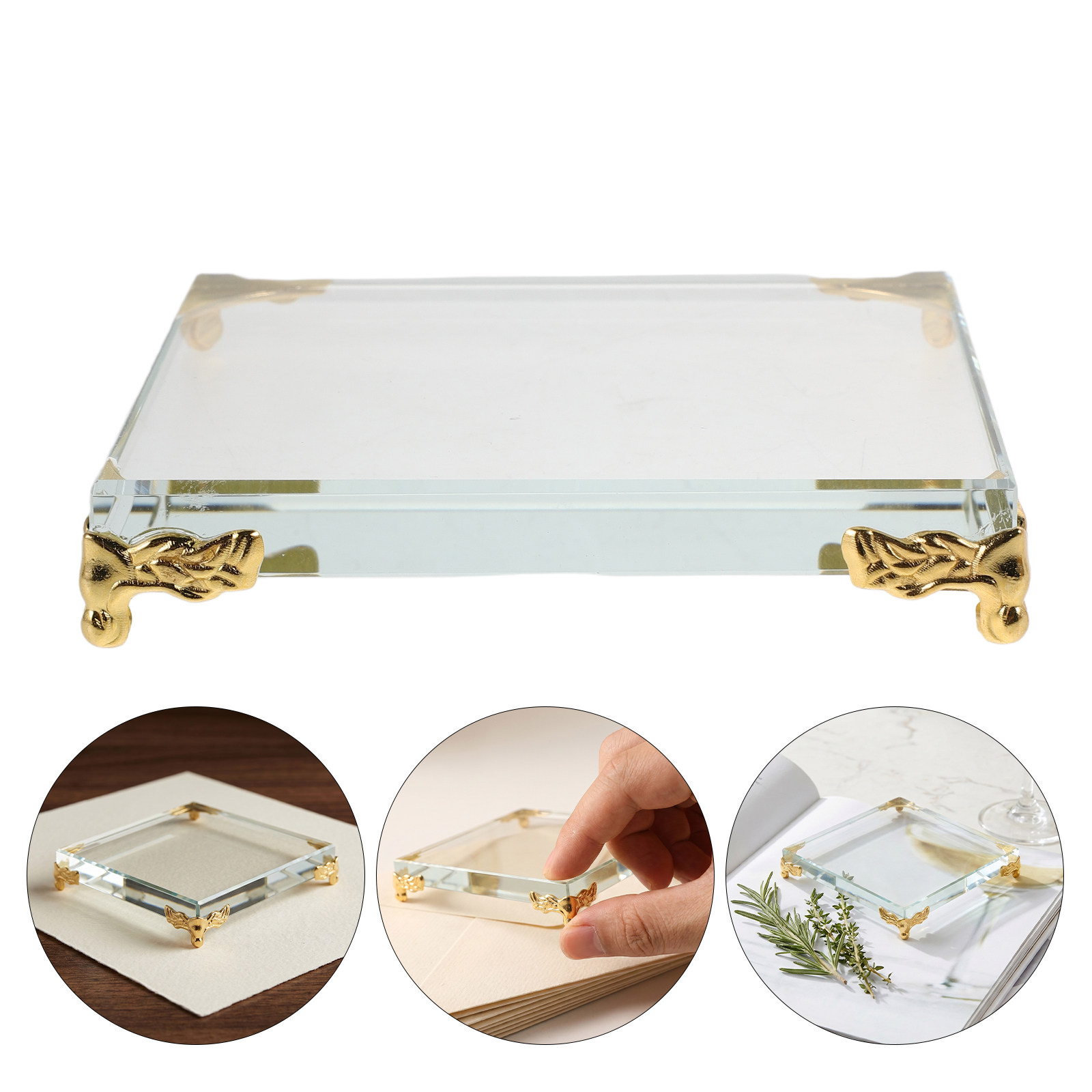 Square Crystal Paperweight Gol - Paper Weight Crystal ulasan dan harga